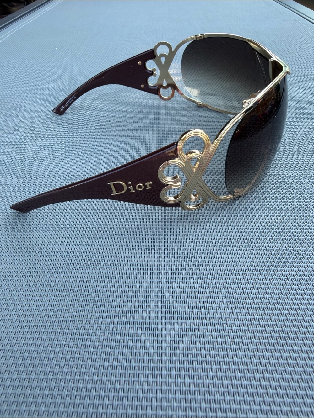 RARE 2004 Christian Dior DIORI QEPZV Y2K Shield Sunglasses + Case - Picture 4 of 5